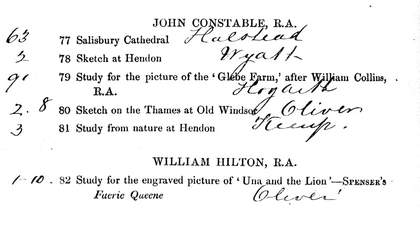 Christie's catalogue, William Hookham Carpenter sale, 16 February 1867