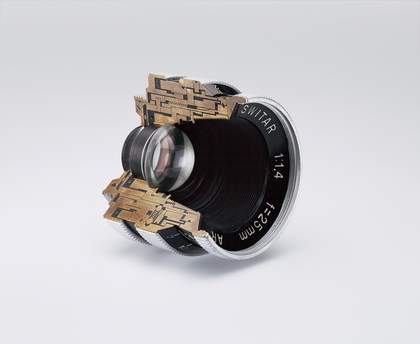 Christopher Williams Cutaway model Switar 25mm f1.4 AR. Glass, wood and brass. Douglas M. Parker Studio, Glendale, California, November 17, 2007–November 30, 2007 2008