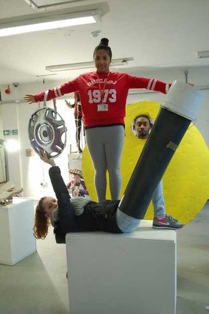 Students at City and Islington College experimenting with one-minute sculptures