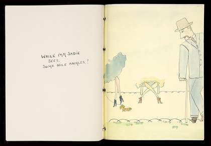 Elisabeth Collins, While Mr Sadie sees some nice ankles! taken from the sketchbook About Mr and Mrs Sadie