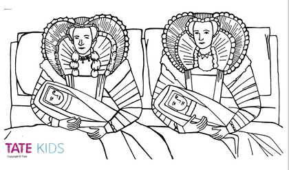 Colour in sheet for the Cholmondeley Ladies