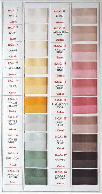 Colour swatches from The British Colour Council Dictionary of Colour Standards, 2nd edition, 1951 - Courtesy Designed in Colour