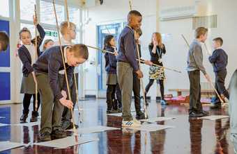 School children participate in a workshop at Milford Primary School, Nottingham, as part of Nottingham Contemporary’s Schools of Tomorrow programme