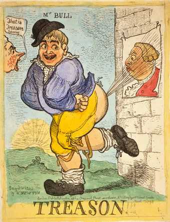 John Bull passes wind at a poster of King George III