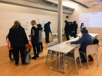 Emma Curd leading a workshop at Tate Exchange Liverpool