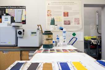 Samples of paint in the Tate science and conservation department