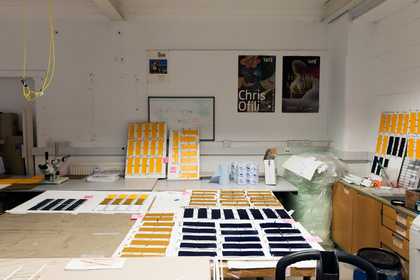 Samples of paint in the Projects Laboratory 