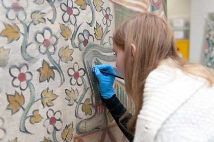 A painting being conserved