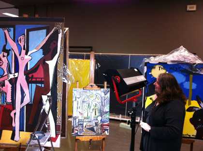 Conservator Annette King in the conservation studio