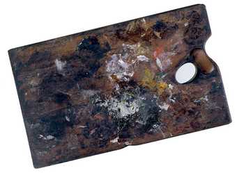 Constable’s palette c.1837 Reddish hardwood, traditionally cherry wood or walnut, though not identifiable by analysis © Tate