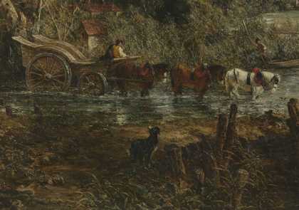 Detail from John Constable's Salisbury Cathedral from the Meadows 1831