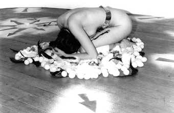 Cosey Fanni Tutti performing WOMANS ROLL at A.I.R. Gallery, London, 1976
