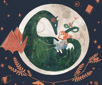 Illustration of girl and dragon