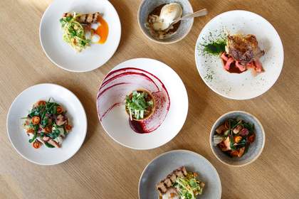 few plates of food