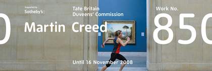 Exhibition banner for Martin Creed's Duveen Galleries commission at Tate Britain