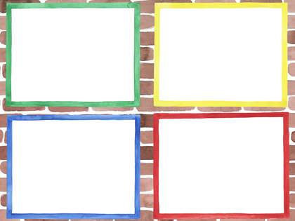 Four different colour window frames