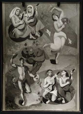 Photograph of one of the panels painted by Duncan Grant for the Cunard Commission in 1936, Tate Archive