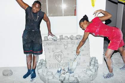 Installation view of Urs Fischer’s clay project Yes! at Geffen Contemporary, Los Angeles, August 2013