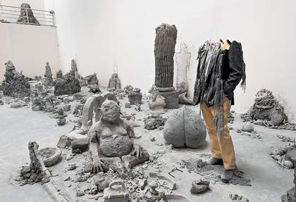 Installation view of Urs Fischer’s clay project Yes! at Geffen Contemporary, Los Angeles, August 2013