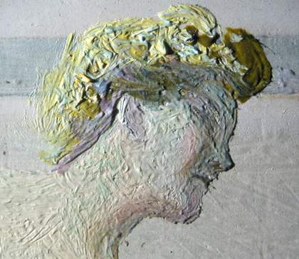 Fig.2 Salvador Dali, Forgotten Horizon, 1936. Detail in raking light showing the head of one of the dancers.