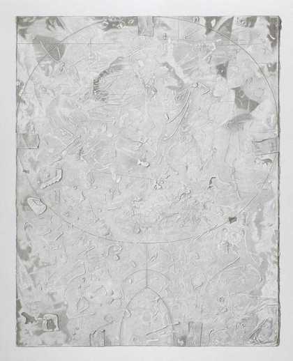 Plane 2005–6 shows a surface encrusted with the sort of detritus that might cover an artist’s studio, table, floor or wall – squiggles of paint, bits of tape, splashes of liquid, evenly distributed.