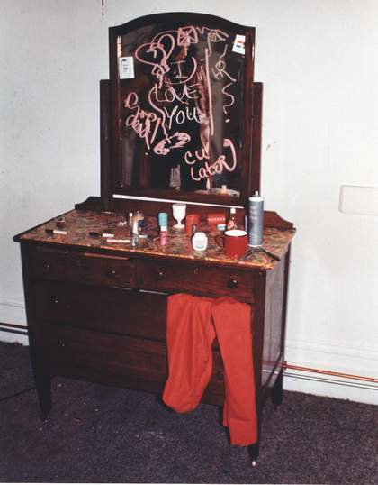 Detail of the site-specific installation The Dante Hotel, made using wax figures and audiotapes in a room of the Dante Hotel in San Francisco, 1973–4 - © Lynn Hershman Leeson, courtesy the artist, Bridget Donahue, NYC and Anglim Gilbert Gallery, SF