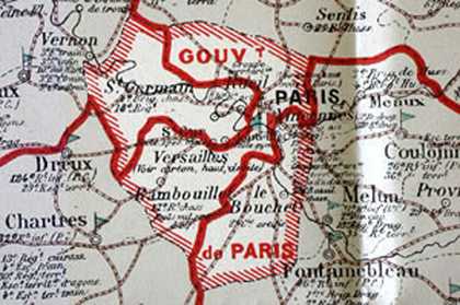 Répartition et emplacement des troupes de l’armée française (Troop Distribution and Positions of the French Army), 1905 Detail of Paris 