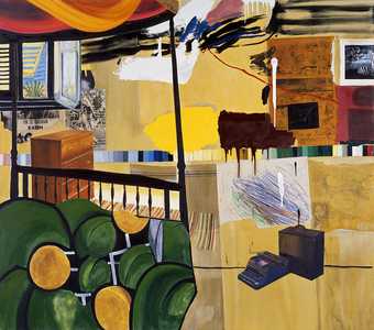 Dexter Dalwood Burroughs in Tangiers 2005 colourful painting of an interior 