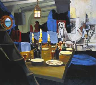 Dexter Dalwood Herman Melville 2005 painting of a laid dining table with lit candles