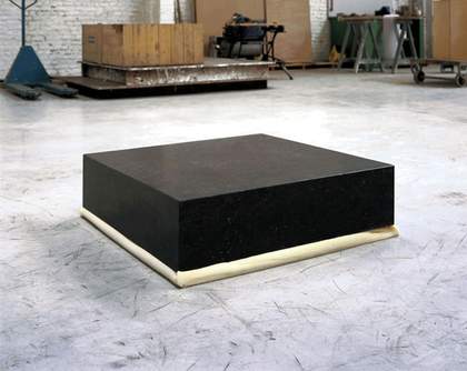 Didier Vermeiren A Block of Stone of 80 x 80 x 20 cm, on a Block of Polyurethane of 80 x 80 x 20 cm 1985