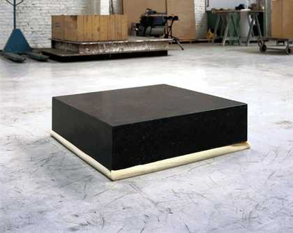 Didier Vermeiren A Block of Stone of 80 x 80 x 20 cm, on a Block of Polyurethane of 80 x 80 x 20 cm 1985