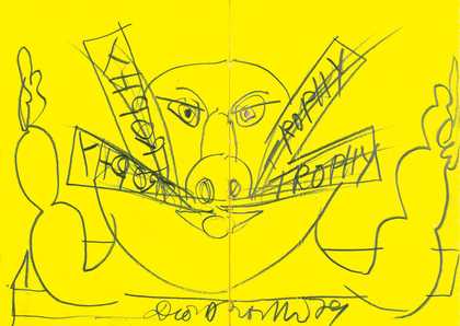 Dieter Roth Two-Handed Speedy Drawing from the double-sided Trophies series 1979