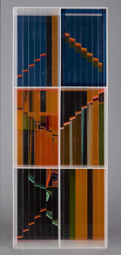 The front side of Michael Dillon’s plastic sculpture Op Structure 1967 after treatment by Tate conservator Gates Sofer