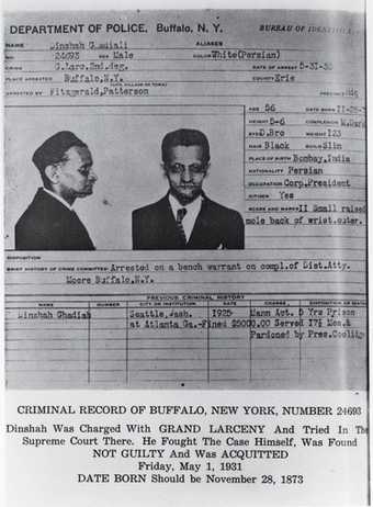 Dinshah Ghadialis criminal record 1931