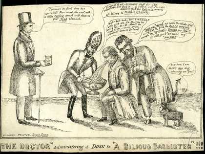 Anonymous 'The Doctor' Administering a Dose to 'A Bilious Barrister'!!! 1833 British Museum, London © Trustees of the British Museum