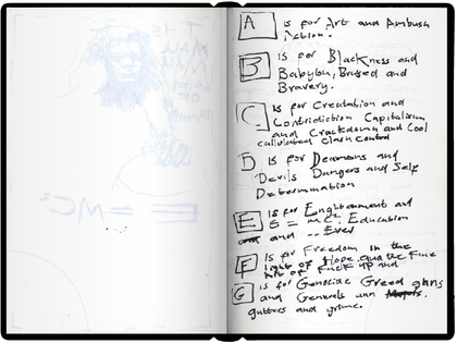 Page from Donald Rodney’s sketchbook, Book 15, 1986–7 © Donald Rodney