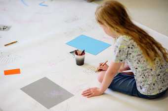 Photograph of a children's activity at Tate Liverpool 