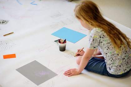 Photograph of a children's activity at Tate Liverpool