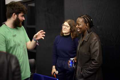 Group of young people talking