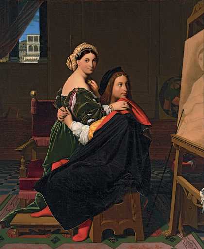 Jean-Auguste-Dominique Ingres, Raphael and the Fornarina 1814, oil on canvas, 64.8 x 53.3 cm