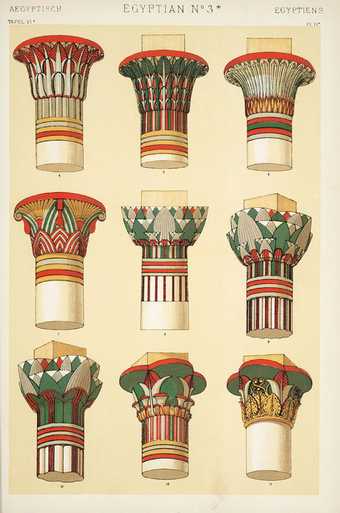Examples of Egyptian ornaments, from Owen Jones, The Grammar of Ornament (1856)
