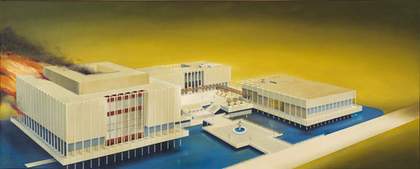 Ed Ruscha Los Angeles County Museum of Art on Fire 1968