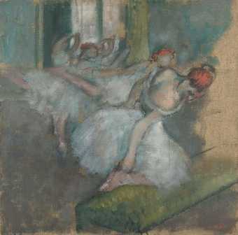24 x 32 ArtWall Edgar Degass Dancers Bending Down 2 Piece Floater Framed Canvas Set