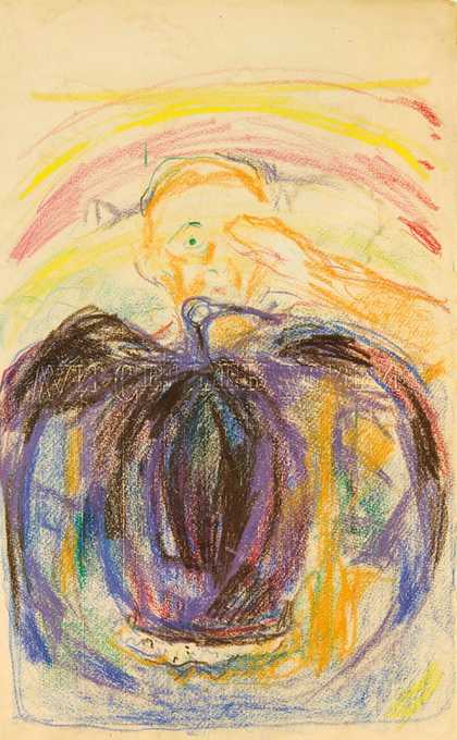 Edvard Munch The Artist's Injured Eye (and a figure of a bird's head) 1930-1931