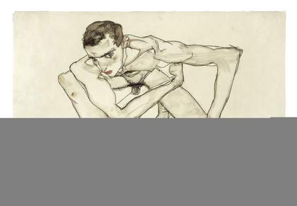 Egon Schiele, Self Portrait in Crouching Position 1913.