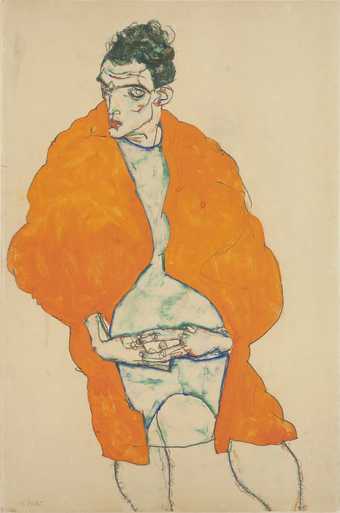 Egon Schiele, Standing male figure (self-portrait), 1914, gouche and graphite on paper, 46 x 30.5 cm - Photo © National Gallery in Prague 2017