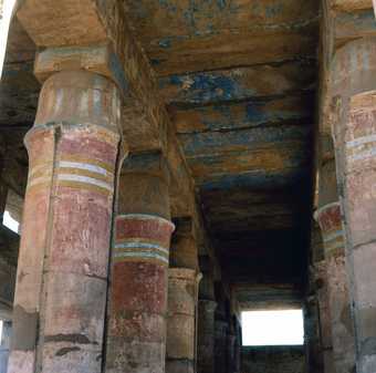 Brightly painted architecture and decoration in the festival hall (akhmenu) of Tuthmosis III at Karnak, 18th dynasty, c. 1450BC