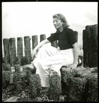 Eileen Agar portrait seated outdoors