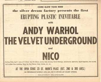 Andy Warhol and The Velvet Underground EPI poster