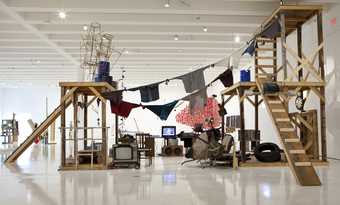 Installation view of the exhibition Abraham Cruzvillegas: The Autoconstrucción Suites 2013, at Walker Art Center, Minneapolis